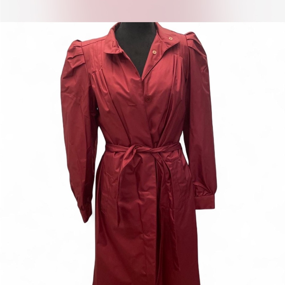 80’s vintage Red Trench Coat with Belt